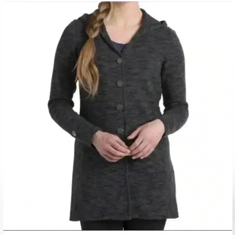 Kuhl Wool Blend Hooded Long Fleece Jacket Women’s size Small